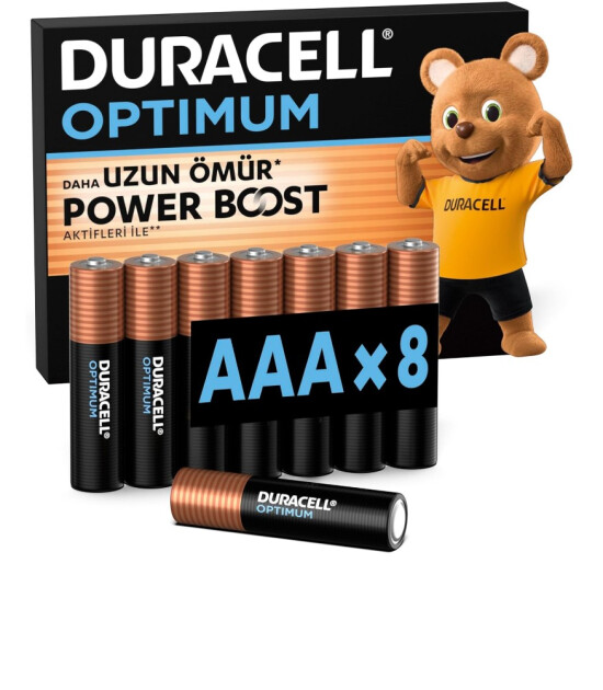 Duracell Optimum AAA İnce Kalem Pil (8 Adet)