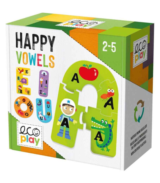 Ecoplay Puzzle // Happy Vowels (25 Parça)