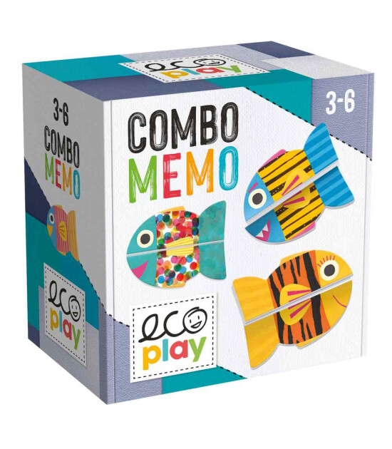 Ecoplay Çift Yön Memo Puzzle // Fish (36 Parça)