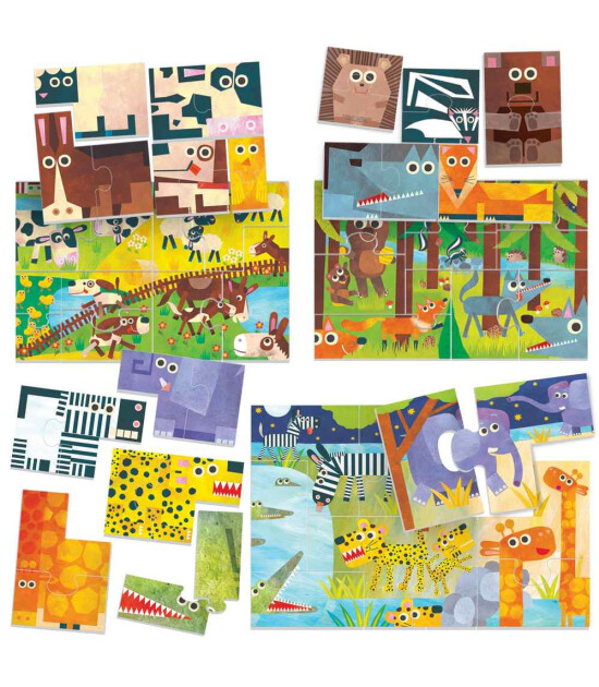 Ecoplay Çift Yön Puzzle // Animals (30 Parça)