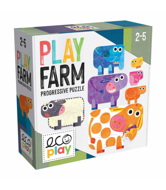 Ecoplay Puzzle Set // Play Farm Progressive (2-4-5-6-8-9-12 Parça)