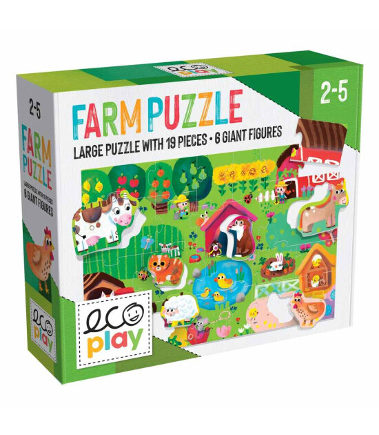 Ecoplay Shaped Puzzle // Farm (25 Parça)