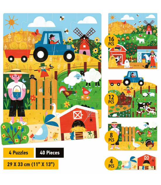 Ecoplay HEADU SHAPED PUZZLE FARM (+3 YAŞ)