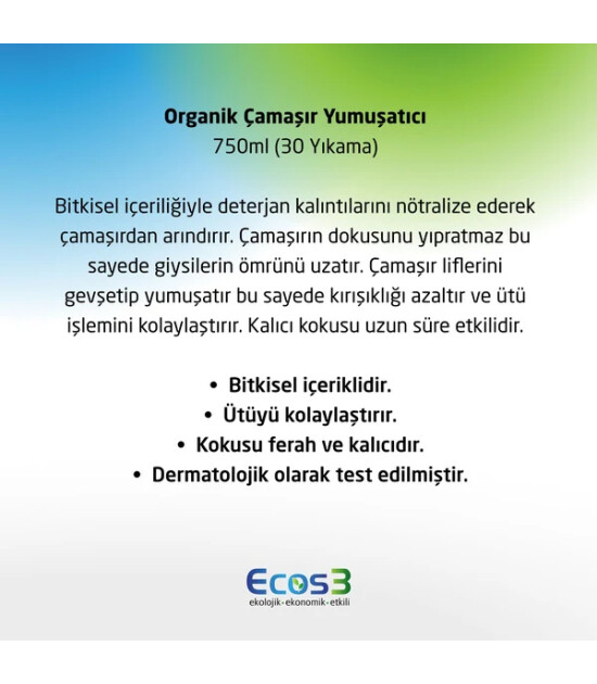 Ecos3 Organik Çamaşır Yumuşatıcı (750 ml)