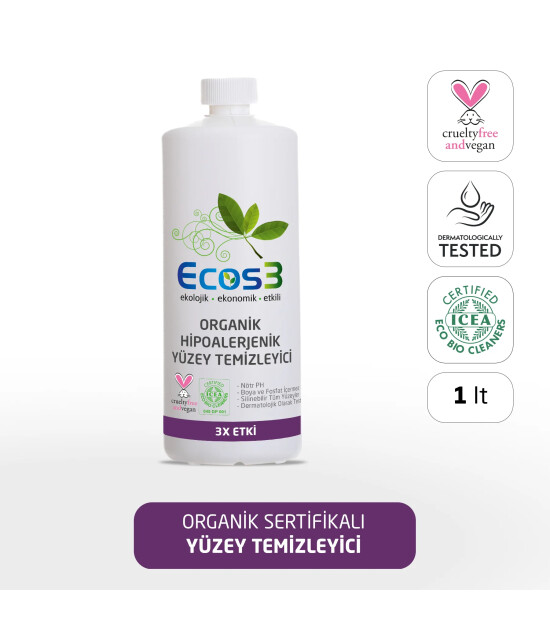 Ecos3 Organik Yüzey Temizleyici (1 lt)