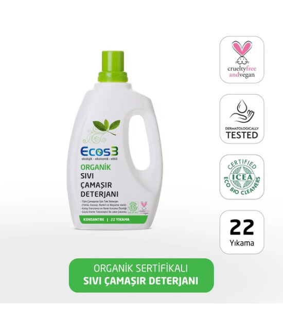 Ecos3 Organik Çamaşır Deterjanı (750 ml)