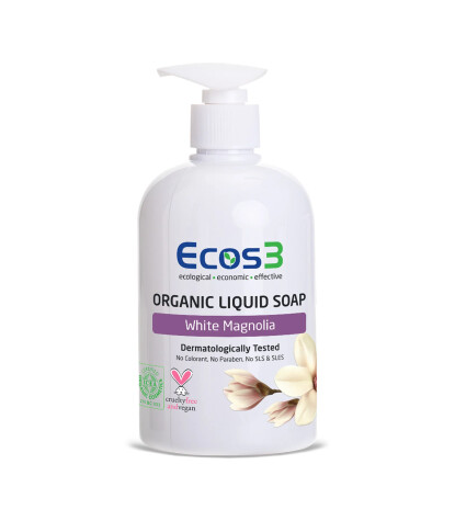 Ecos3 Organik Sıvı Sabun // Beyaz Manolya (500 ml)