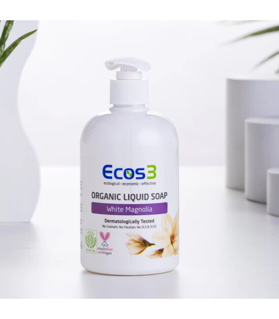 Ecos3 Organik Sıvı Sabun // Beyaz Manolya (500 ml)