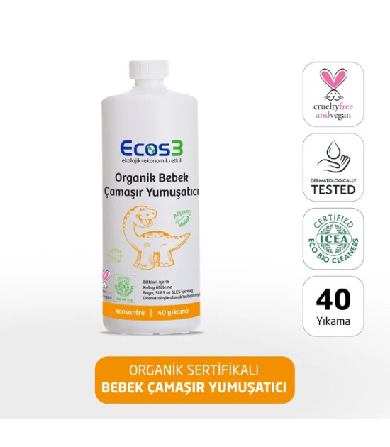 Ecos3 Organik Bebek Çamaşır Yumuşatıcı (1000 ml)