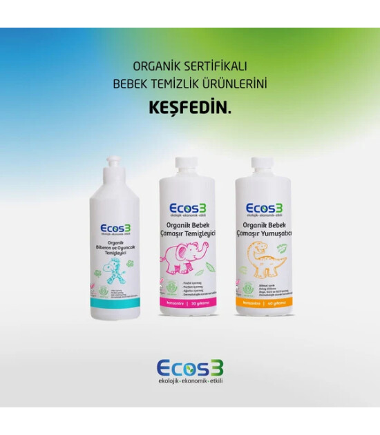 Ecos3 Organik Bebek Çamaşır Yumuşatıcı (1000 ml)