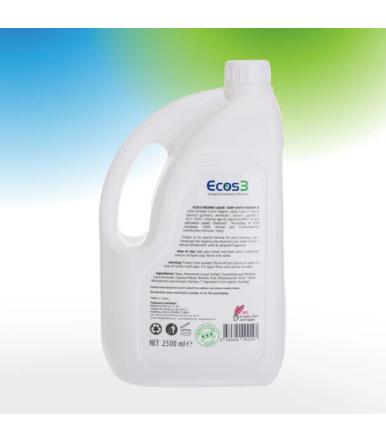 Ecos3 Organik Sıvı Sabun // Beyaz Manolya (2.5 lt)