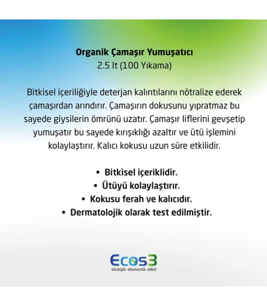 Ecos3 Organik Çamaşır Yumuşatıcı (2.5 lt)