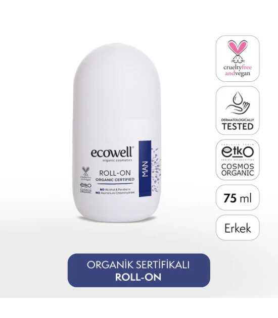 Ecowell Organik Erkek Deodorant Roll-on