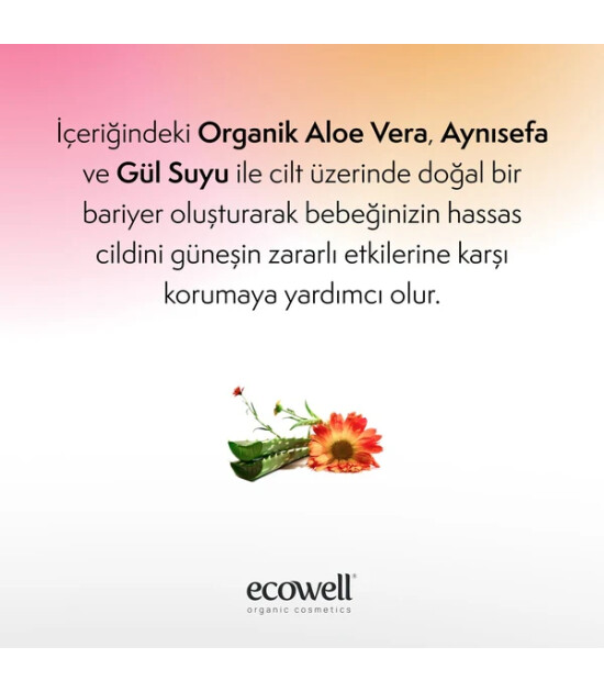 Ecowell Organik Bebek Güneş Kremi (SPF 50)