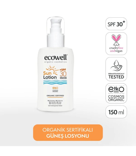 Ecowell Organik Güneş Losyonu (SPF 30)