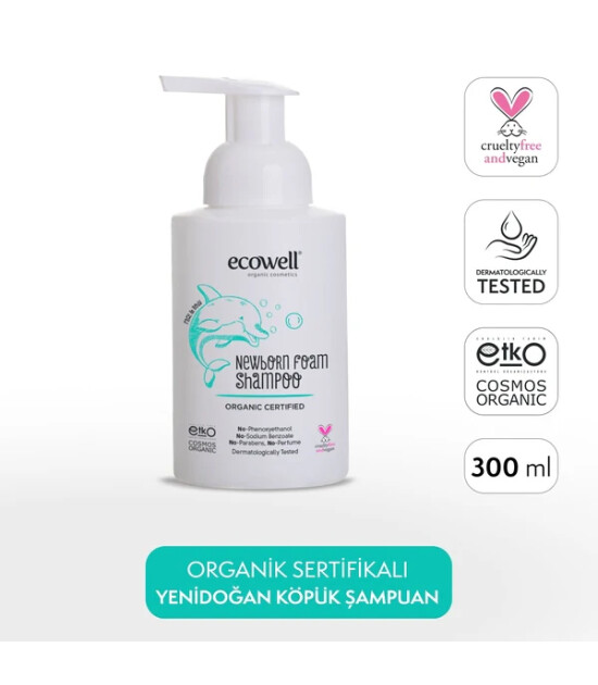 Ecowell Organik Yenidoğan Köpük Şampuan