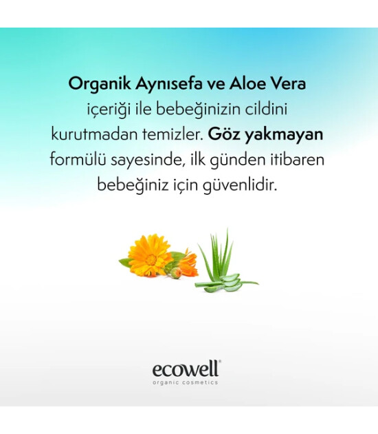 Ecowell Organik Yenidoğan Köpük Şampuan