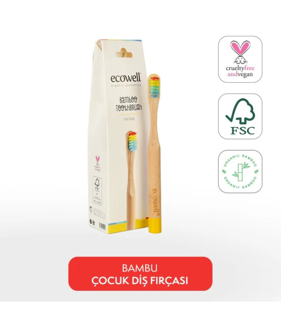Ecowell Organik Bambu Çocuk Diş Fırçası
