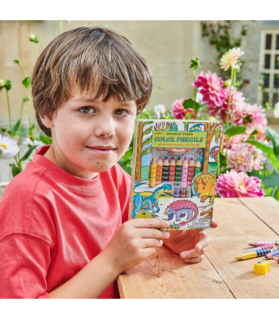 Eeboo Boyama Posteri ve Kuru Boya Seti (16 Renk) // Dinosaurs