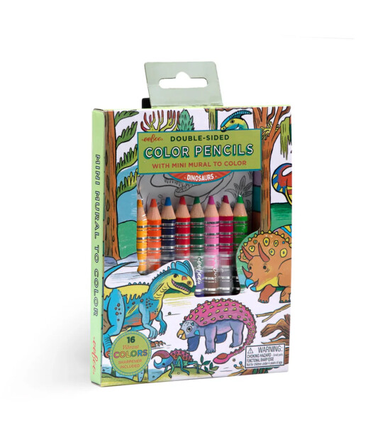 Eeboo Boyama Posteri ve Kuru Boya Seti (16 Renk) // Dinosaurs