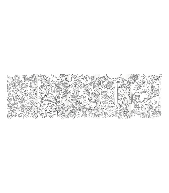 Eeboo Boyama Posteri ve Kuru Boya Seti (16 Renk) // Magical Creatures