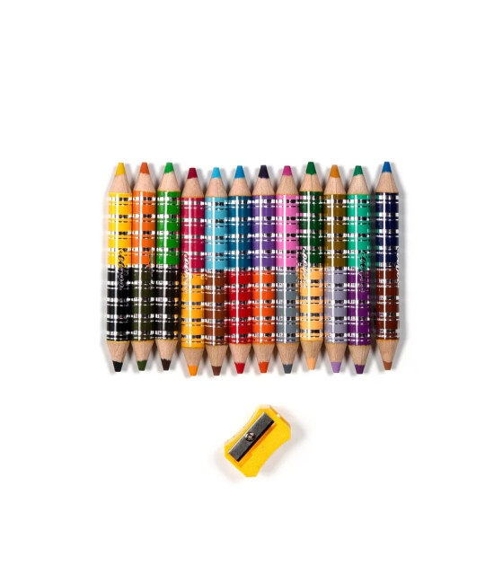 Eeboo &Ccedil;ift U&ccedil;lu Kuru Boya Kalemi (24 Renk) // Woodland Friends