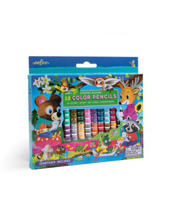 Eeboo &Ccedil;ift U&ccedil;lu Kuru Boya Kalemi (24 Renk) // Woodland Friends