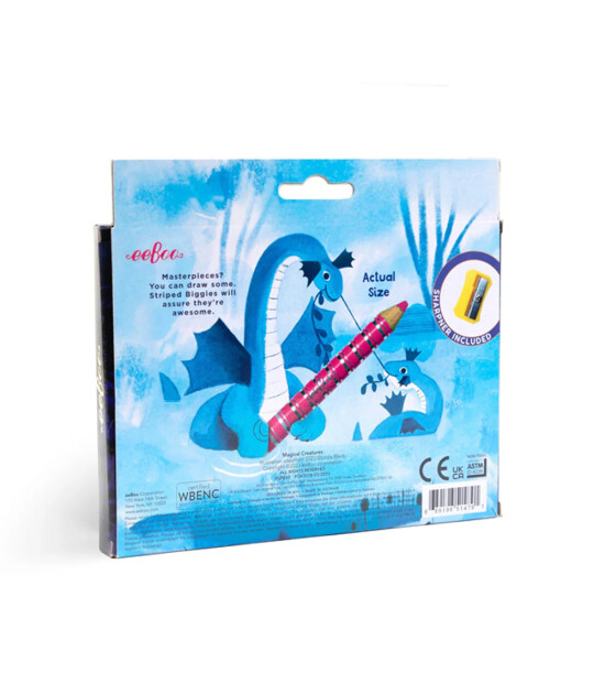 Eeboo B&uuml;y&uuml;k Kuru Boya Kalemi (12 Adet) // Magical Creatures