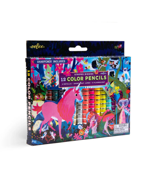 Eeboo B&uuml;y&uuml;k Kuru Boya Kalemi (12 Adet) // Magical Creatures