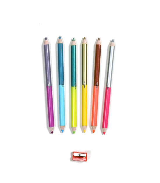 Eeboo &Ccedil;ift U&ccedil;lu Jumbo Kuru Boya Kalemi (12 Renk) // Dinosaur