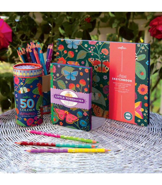 Eeboo &Ccedil;ift U&ccedil;lu Kutulu Kuru Boya Kalemi (50 Renk) // Victoria