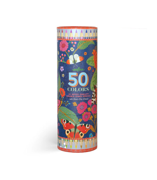 Eeboo &Ccedil;ift U&ccedil;lu Kutulu Kuru Boya Kalemi (50 Renk) // Victoria