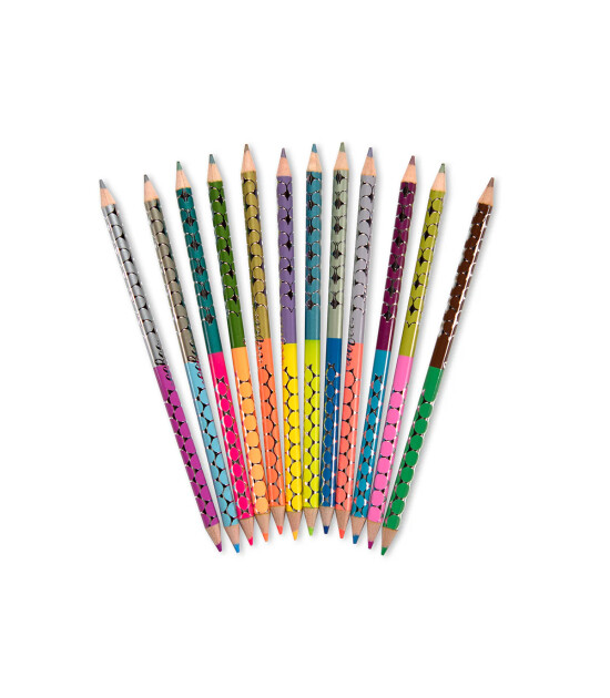 Eeboo &Ccedil;ift U&ccedil;lu Kuru Boya Kalemi (24 Renk) // Unicorn Garden