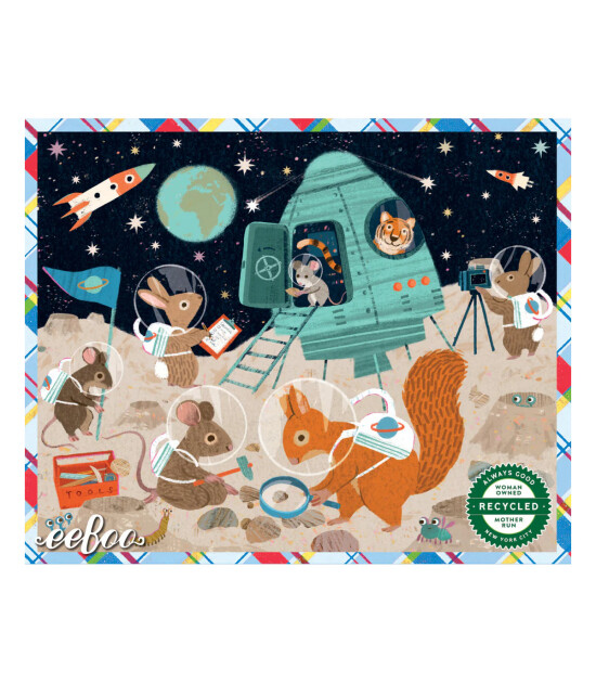 Eeboo Victoria Mini Yapboz // Moon Visit (36 Par&ccedil;a)