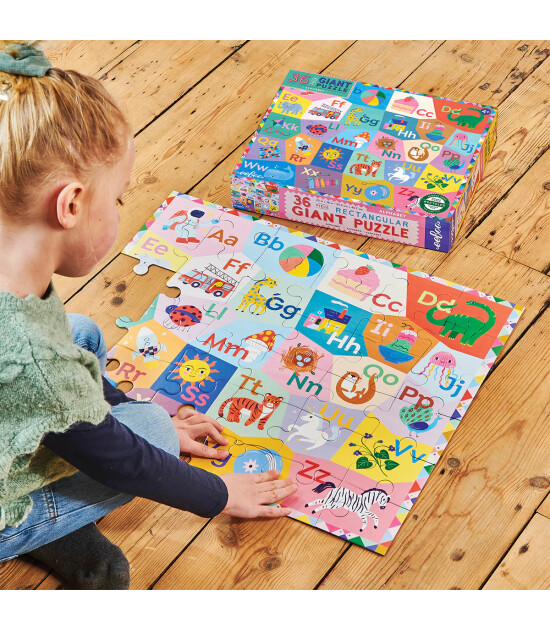 Eeboo B&uuml;y&uuml;k Yapboz // Alphabet (36 Par&ccedil;a)