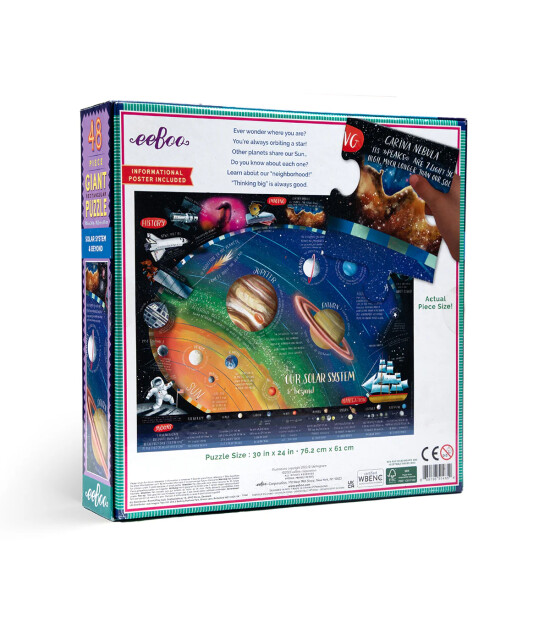 Eeboo B&uuml;y&uuml;k Yapboz // Solar System & Beyond (48 Par&ccedil;a)
