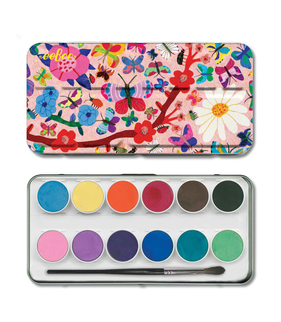 Eeboo Teneke Kutulu Suluboya (12 Adet ) // Butterflies