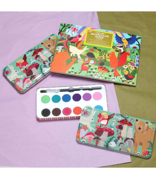 Eeboo Suluboya Defteri // Woodland Rainbow