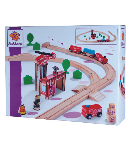 Eichhorn İtfaiyeli Ahşap Tren Seti