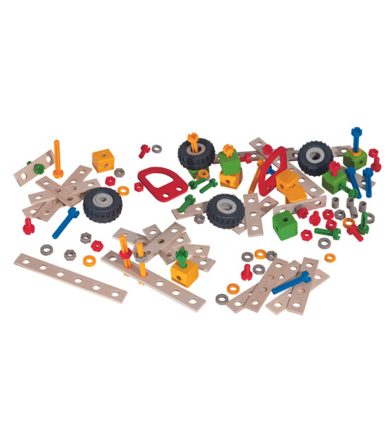 Eichhorn Constructor Set Tuning 75 Pezzi In Legno: Espansione Costruzioni In Faggio, Viti E Ruote, Made In Germany, Da 3 Anni