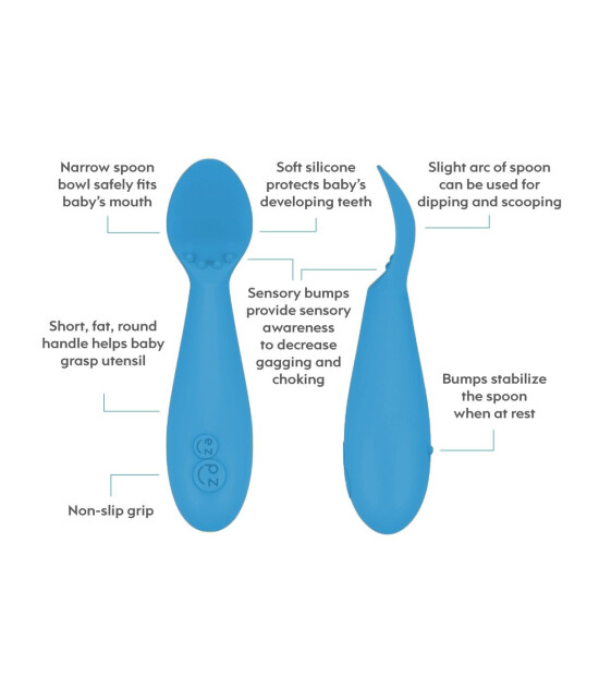 ezpz Tiny Spoon - Silikon Bebek Kaşık // Mavi