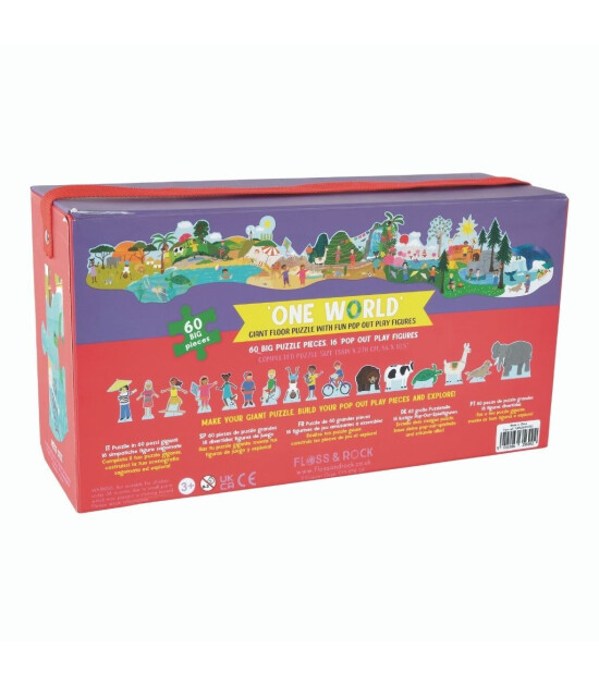 Floss & Rock Pop Out Floor Puzzle // One World (60 Parça)