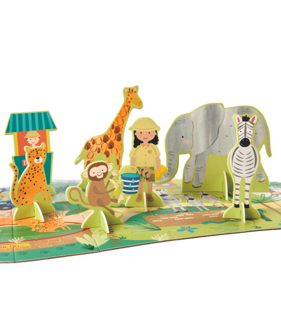 Floss & Rock Pop Out Floor Puzzle // Safari Park (60 Parça)