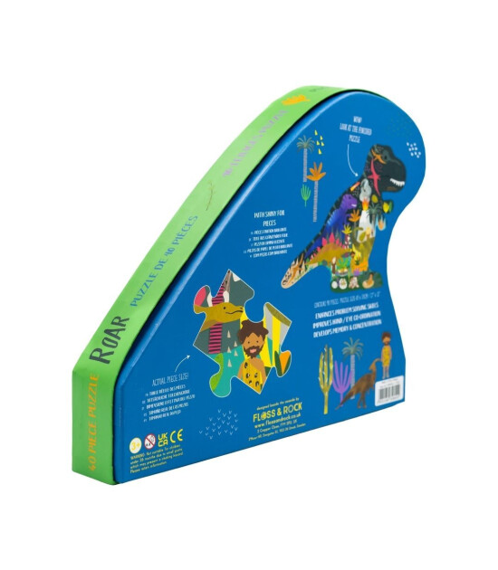 Floss & Rock Shaped Puzzle // Dino (40 Parça)