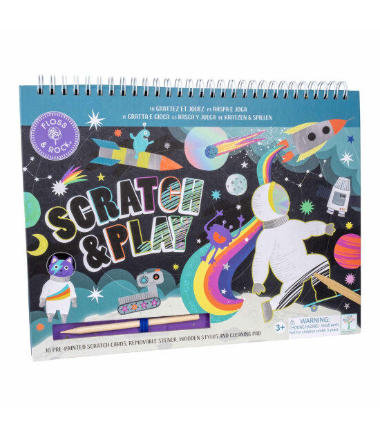 Floss & Rock Scratch and Play Aktivite Kitabı // Space