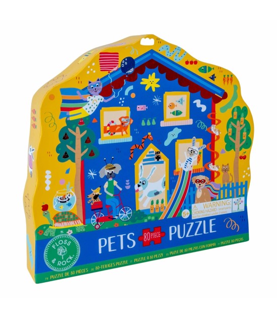 Floss & Rock Shaped Puzzle // Pets (80 Parça)