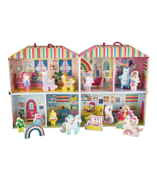 Floss & Rock Ahşap Figürlü Oyun Kutusu // Rainbow