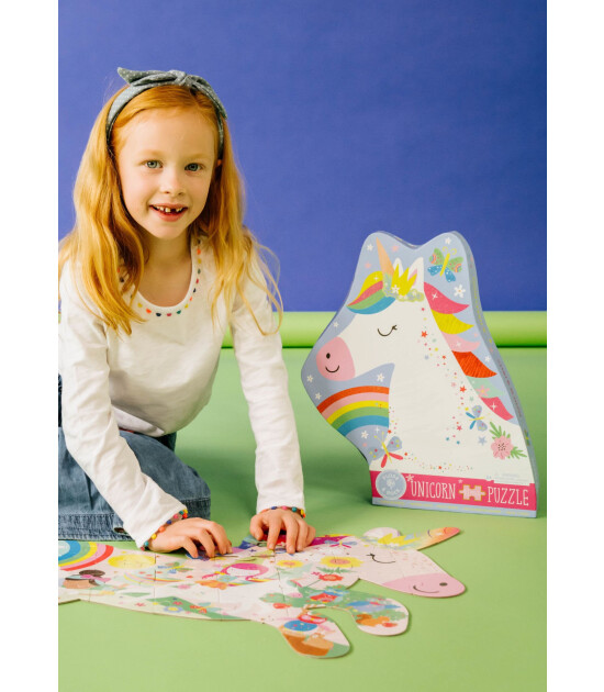 Floss & Rock Shaped Puzzle // Rainbow Unicorn (40 Parça)