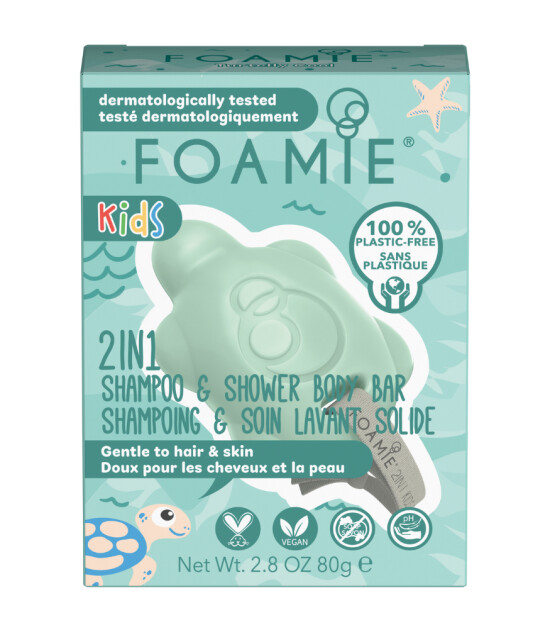 Foamie Kids Turtally Katı Saç ve Vücut Sabunu // Green