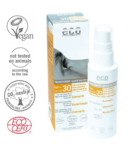 ECO Cosmetics Organik Sertifikalı Koruyucu Güneş Yağı - Transparan (SPF 30)  50 ml